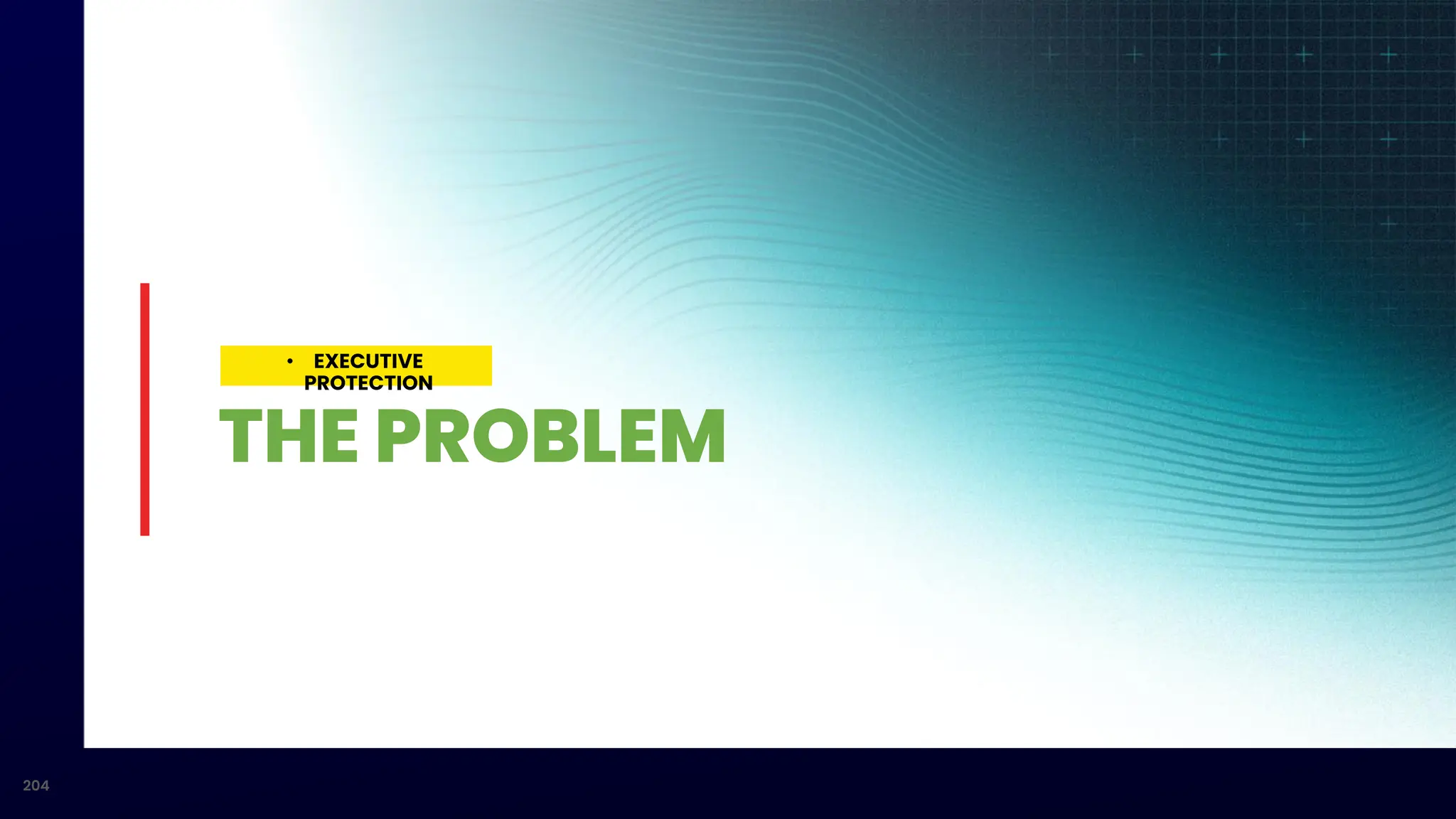 THE PROBLEM
204
• EXECUTIVE
PROTECTION
 