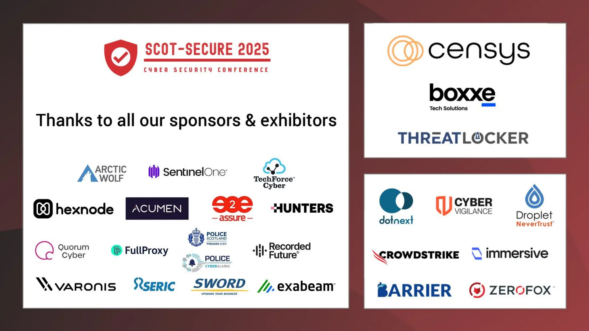 Thanks to all our sponsors & exhibitors
 