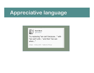 Appreciative language
 