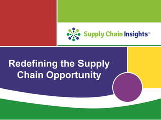 Redefining the Supply
Chain Opportunity
 