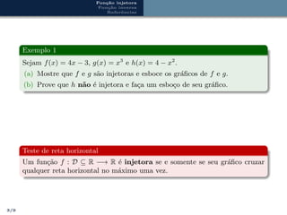 Funções invertíveis: aplicação injetora, gráfico | PDF