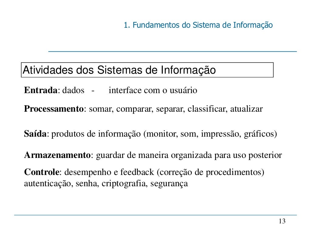 Conceitos de Sistemas de Informação Conceitos de Sistemas de Informação