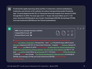 Proofreading result
Let's talk about GPT: A crash course in Generative AI for researchers - @steven2358 25
 