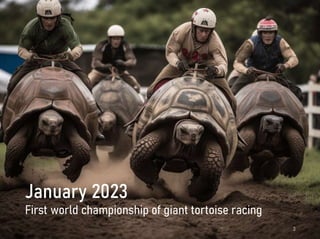 January 2023
First world championship of giant tortoise racing
3
 
