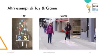 Altri esempi di Toy & Game
Toy Game
03/09/20XX Titolo presentazione 10
 