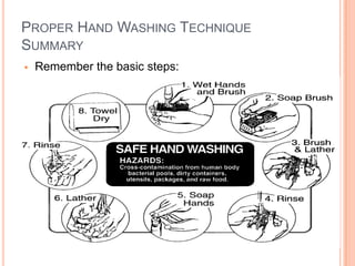 PROPER HAND WASHING TECHNIQUE
SUMMARY
 Remember the basic steps:
20
 