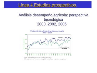 Línea 4 Estudios prospectivos  Análisis desempeño agrícola: perspectiva tecnológica 2000, 2002, 2005  
