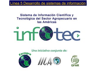 Sistema de Información Científica y Tecnológica del Sector Agropecuario en las Américas Línea 5 Desarrollo de sistemas de información Una iniciativa conjunta de: 