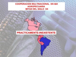 COOPERACION MULTINACIONAL  EN I&D AGROPECUARIA  MITAD DEL SIGLO  XX PRACTICAMENTE-INEXISTENTE 