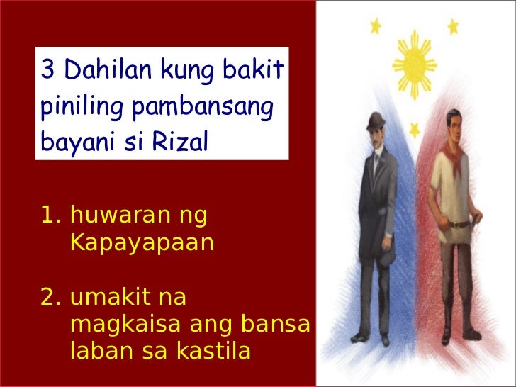 Bakit Si Jose Rizal Ang Pambansang Bayani Rizal:Pambasang Bayani