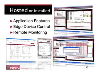 Hosted or Installed
► Application
            Features
► Edge Device Control
► Remote Monitoring




                        2020
 