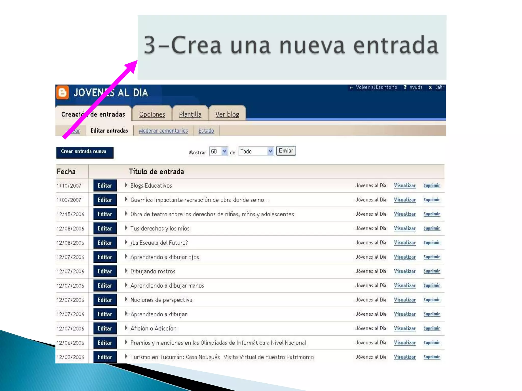 3-Crea una nueva entrada