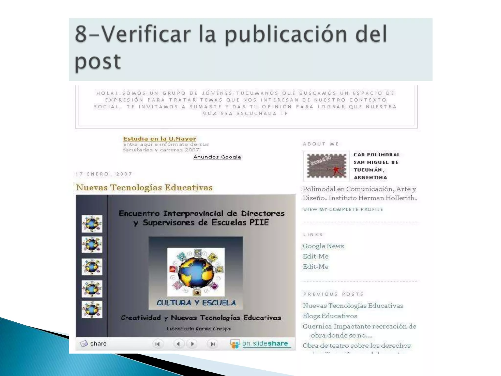 8-Verificar la publicación del post