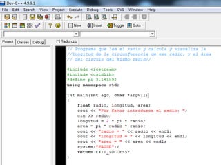 PROGRAMAS EN DEV C++