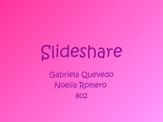 Slideshare
Gabriela Quevedo
Noelia Romero
802
 
