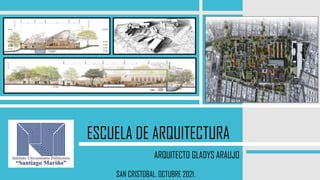 ESCUELA DE ARQUITECTURA
ARQUITECTO GLADYS ARAUJO
SAN CRISTOBAL, OCTUBRE 2021.
 