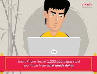 Email. Phone. Social. 1,000,000 things steal
your focus from what needs doing.
 