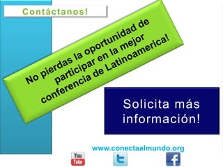 Aprender las mejores técnicas en beneficio de organizaciones sin fines de lucro.EmpresasEstudiantesONG´sCEO´sPublicistasAPRENDE LAS MEJORES PRÁCTICAS PARA LATINOAMÉRICA!