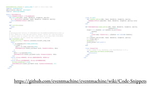 $eventmachine_library = :pure_ruby # need to force pure ruby
require 'eventmachine'
gem_original_require 'serialport'
require 'smsrelay/gsmpdu'

module EventMachine
  class EvmaSerialPort < StreamObject
    def self.open(dev, baud, databits, stopbits, parity)                        class << self
      io = SerialPort.new(dev, baud, databits, stopbits, parity)                  def connect_serial(dev, baud, databits, stopbits, parity)
      return(EvmaSerialPort.new(io))                                                EvmaSerialPort.open(dev, baud, databits, stopbits, parity).uuid
    end                                                                           end
                                                                                end
    def initialize(io)
      super                                                                     def EventMachine::open_serial(dev, baud, databits, stopbits, parity,
    end                                                                                                       handler=nil)
                                                                                  klass = if (handler and handler.is_a?(Class))
    ##                                                                                  handler
    # Monkeypatched version of EventMachine::StreamObject#eventable_read so           else
    # that EOFErrors from the SerialPort object (which the ruby-serialport              Class.new( Connection ) {handler and include handler}
    # library uses to signal the fact that there is no more data available            end
    # for reading) do not cause the connection to unbind.                         s = connect_serial(dev, baud, databits, stopbits, parity)
    def eventable_read                                                            c = klass.new s
       @last_activity = Reactor.instance.current_loop_time                        @conns[s] = c
       begin                                                                      block_given? and yield c
         if io.respond_to?(:read_nonblock)                                        c
           10.times {                                                           end
             data = io.read_nonblock(4096)
              EventMachine::event_callback uuid, ConnectionData, data           class Connection
           }                                                                      # This seems to be necessary with EventMachine 0.12.x
         else                                                                     def associate_callback_target(sig)
           data = io.sysread(4096)                                                  return(nil)
           EventMachine::event_callback uuid, ConnectionData, data                end
         end                                                                    end
       rescue Errno::EAGAIN, Errno::EWOULDBLOCK, EOFError                     end
         # no-op
       rescue Errno::ECONNRESET, Errno::ECONNREFUSED
         @close_scheduled = true
         EventMachine::event_callback uuid, ConnectionUnbound, nil
       end
    end
  end




          https://github.com/eventmachine/eventmachine/wiki/Code-Snippets
 