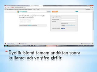 Üyelik işlemi bittikten sonra üyelik formunda yazılan mail adresine aktivasyon gönderilir.Üyelik işlemi tamamlandıktan sonra kullanıcı adı ve şifre girilir.