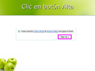 Clic en botón Alta