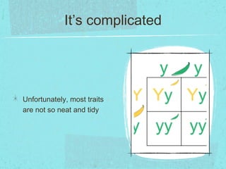 It’s complicated




Unfortunately, most traits
are not so neat and tidy
 