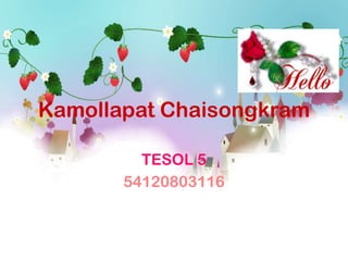 Kamollapat Chaisongkram

         TESOL 5
       54120803116
 