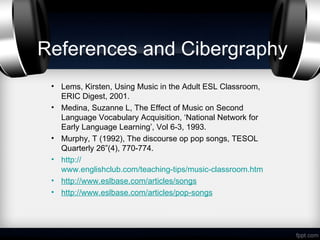 Using Songs in the English Classroom | PPT