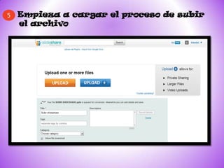 5   Empieza a cargar el proceso de subir
    el archivo
 