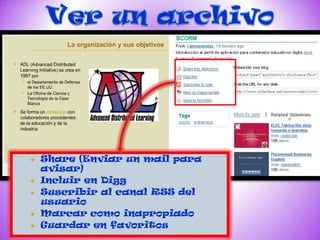    Share (Enviar un mail para
    avisar)
   Incluir en Digg
   Suscribir al canal RSS del
    usuario
   Marcar como inapropiado
   Guardar en favoritos
 