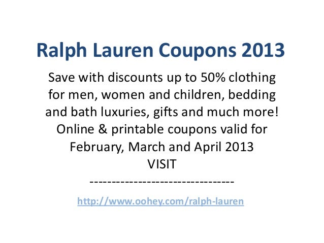 Ralph Lauren Coupons Code February 2013 March 2013 April 2013