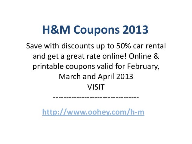 Coupon codes h and m