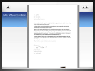 Letter of Recommendation
 