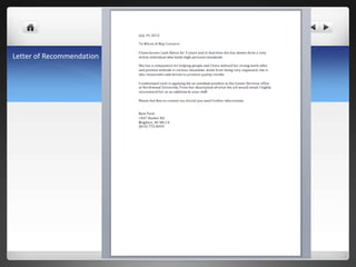Letter of Recommendation
 