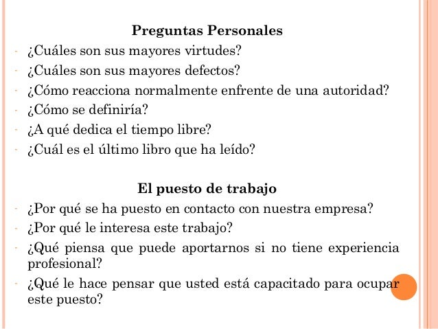preguntas basicas para una entrevista personal la entrevista de trabajo preguntas basicas para una entrevista personal la entrevista de trabajo