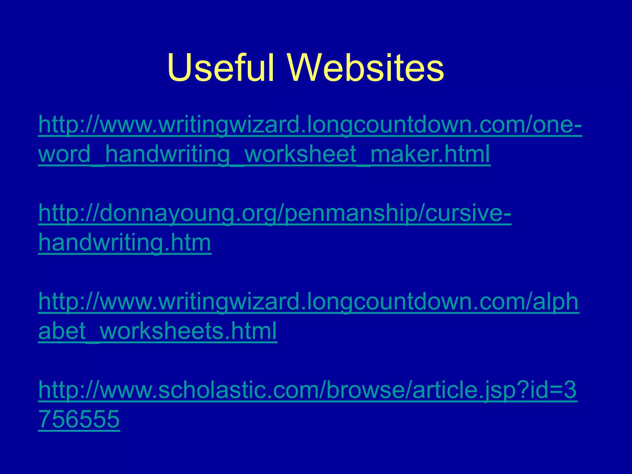 Cursive Handwriting Introduction | PPT | Desktop Publishing | Computer ...