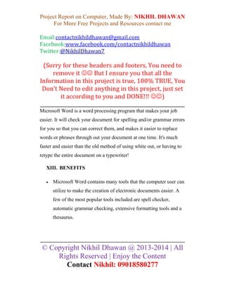 Word Projects For Students