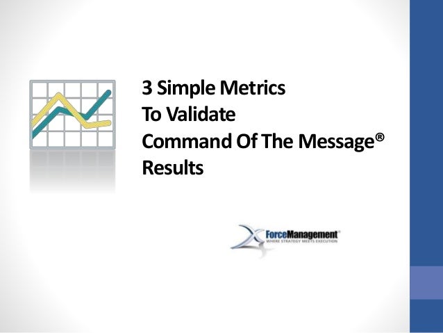 3 Simple Metrics to Validate Command of the Message® Results