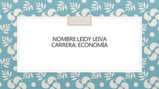 NOMBRE:LEIDY LEIVA
CARRERA: ECONOMÍA
 
