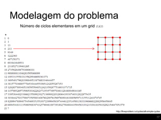 Modelagem do problema
17
http://flowproblem.ru/cycles/all-simple-cycles
Número de ciclos elementares em um grid nxn
 