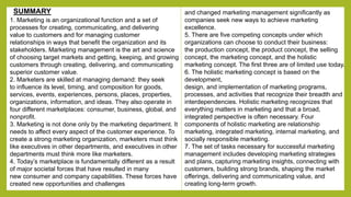 1. Marketing is an organizational function and a set of 
processes for creating, communicating, and delivering 
value to c...