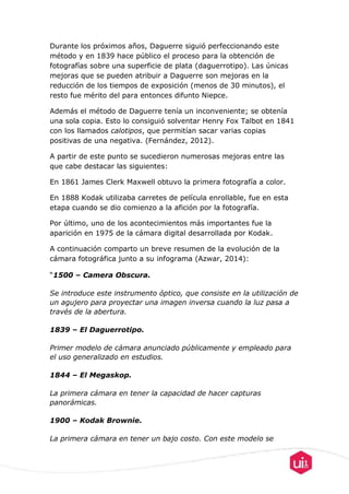 Evolución de la cámara fotográfica | PDF