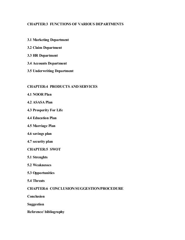 Internship Report on EFU Life Assuarance ltd.