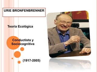 URIE BRONFENBRENNER
Teoría Ecológica
(1917-2005)
Conductista y
Sociocognitiva
 