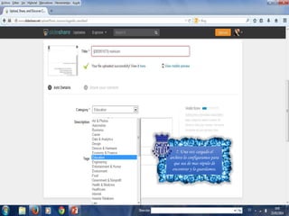 7. Una vez cargado el
archivo lo configuramos para
que sea de mas rápido de
encontrar y lo guardamos.
 