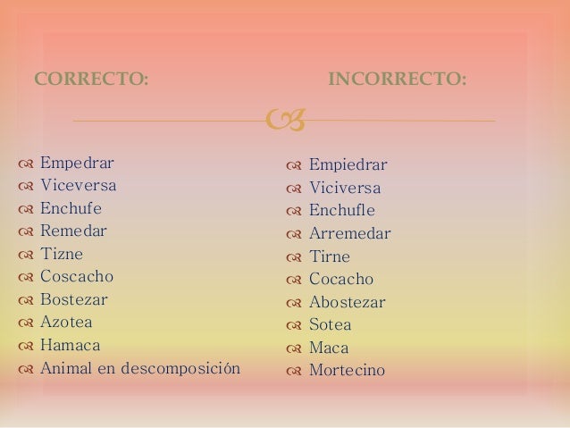 El Uso Correcto De Las Palabras