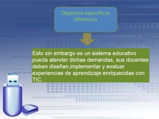 Objetivos específicos
diferencia
 