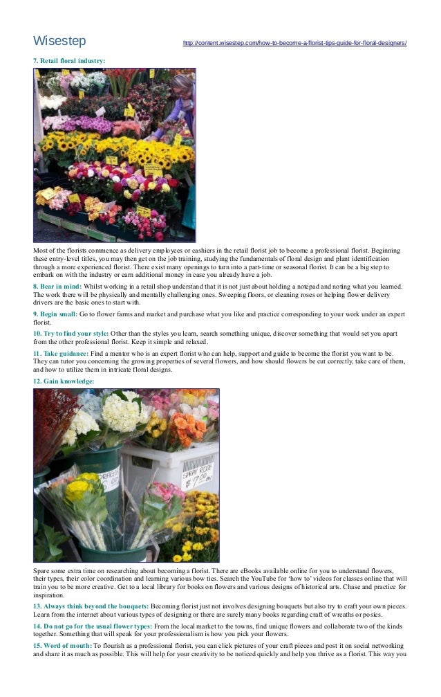 Tips to a Florist