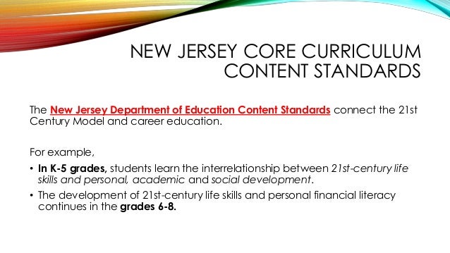 New Jersey Curriculum Content Standards