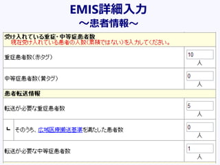 EMIS詳細入力
～患者情報～
 